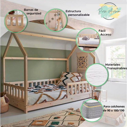 Cama Montessori PureBosco® 90x190cm